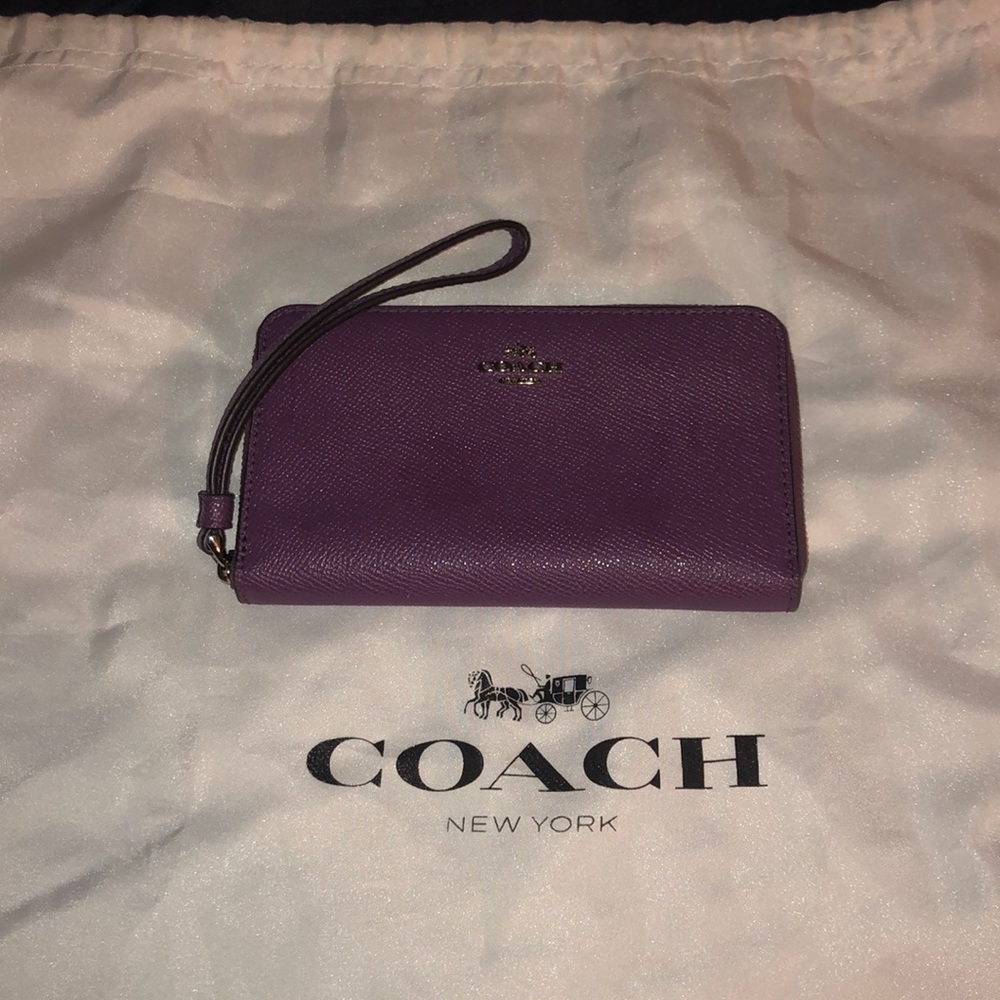 Purple Coach phone wallet